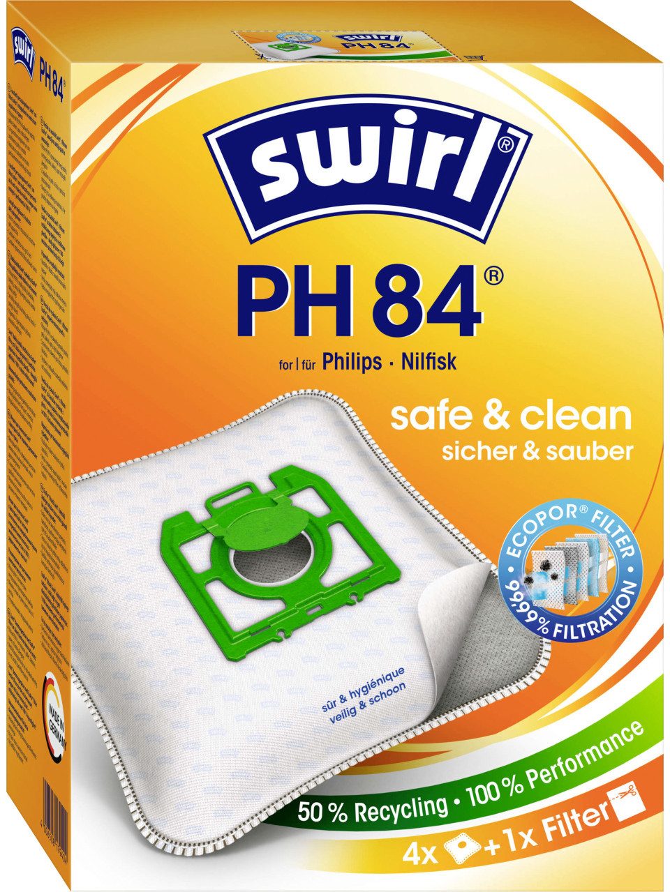 Swirl Staubsaugerbeutel Swirl PH 84 EcoPor Staubsaugerbeutel 4 Staubbeutel