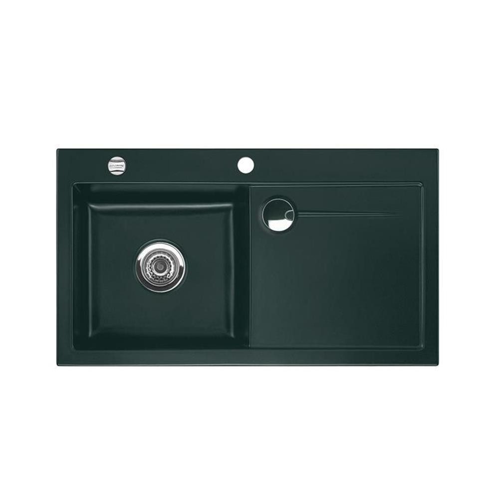 Systemceram Küchenspüle KeraDomo STEMA 90 Becken links Excenterbedienung Eibe, 90/510 cm