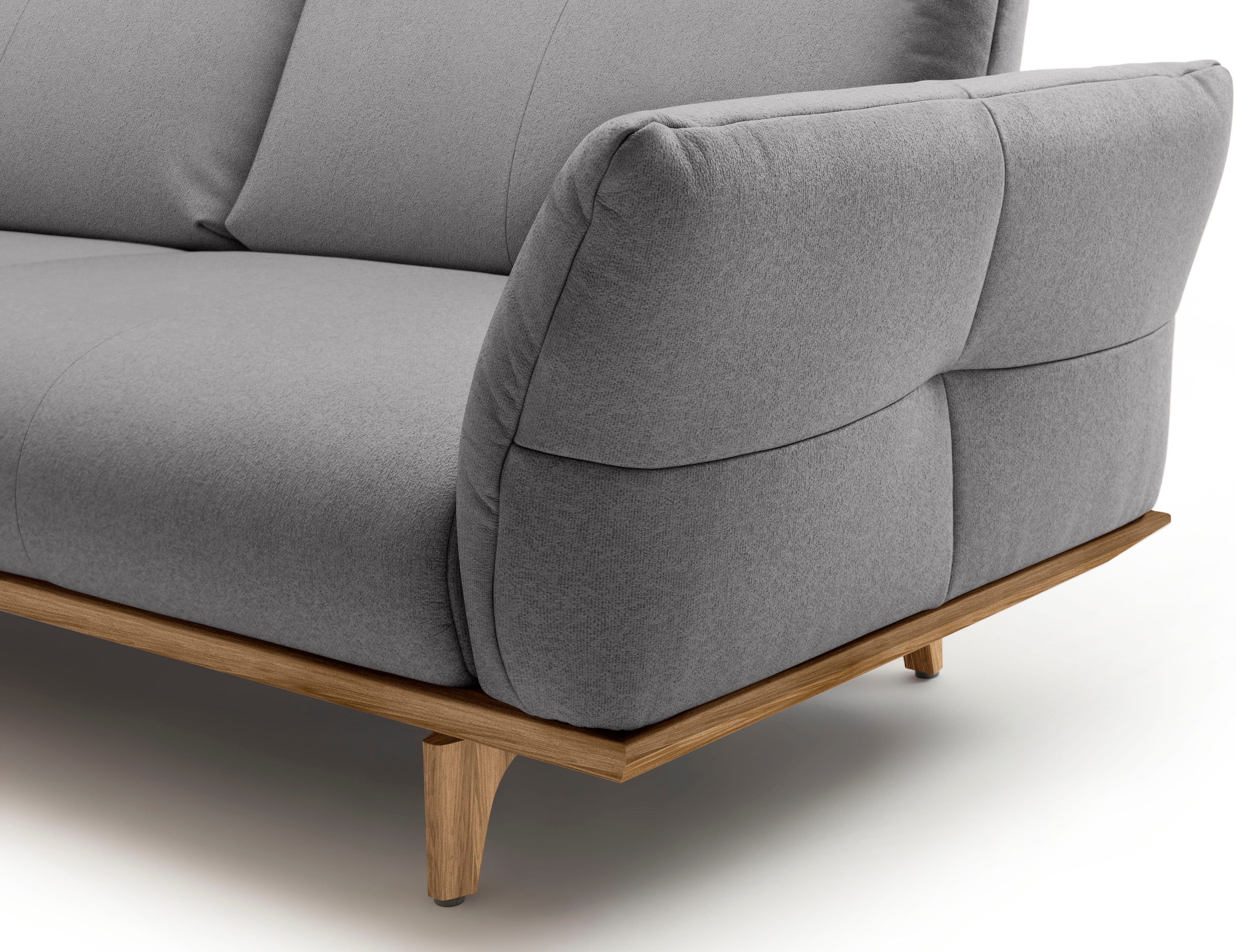 hülsta sofa 3-Sitzer hs.460, Sockel in Füße Nussbaum, cm 208 Nussbaum, Breite