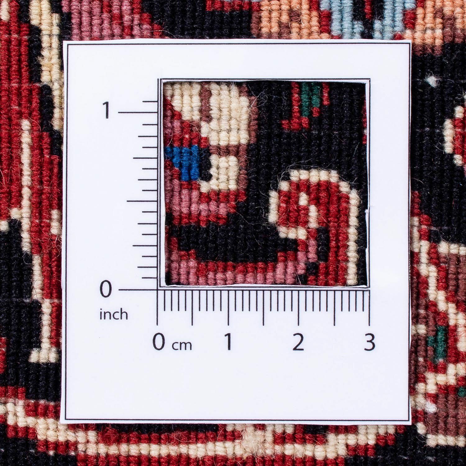 Perser Orientteppich morgenland, rechteckig, - 288 Wohnzimmer, Bidjar dunkelrot, - 15 Zertifikat Handgeknüpft, Einzelstück mit x mm, - 256 cm Höhe: