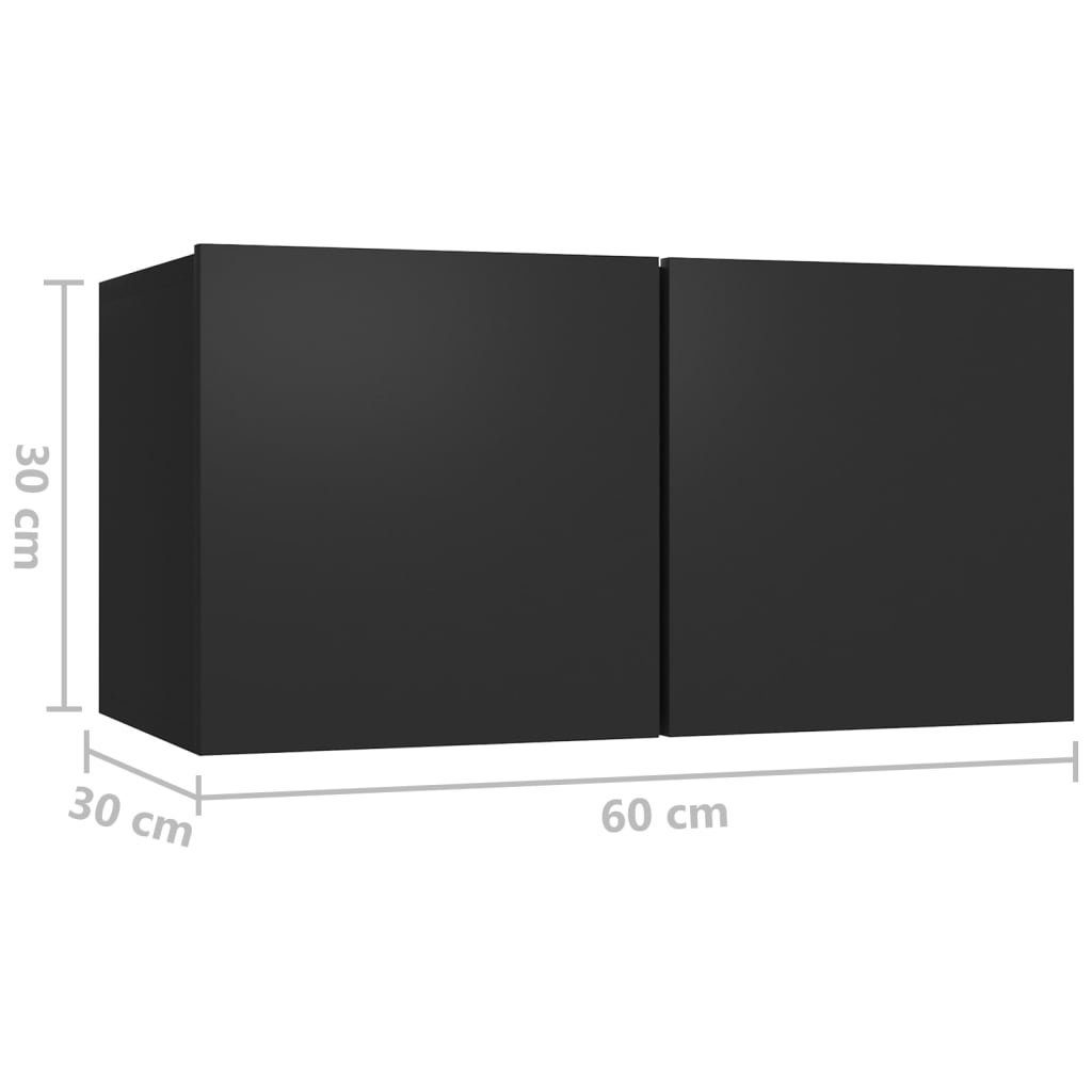 vidaXL TV-Schrank 6-tlg. TV-Schrank-Set Schwarz Holzwerkstoff (1-St)