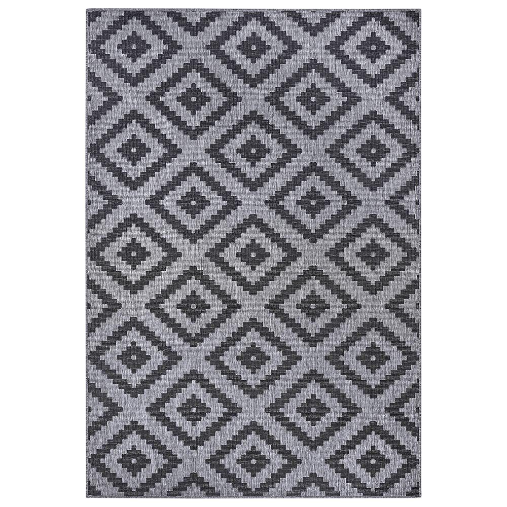 NORTHRUGS Teppich In- & Outdoor Teppich Malta Schwarz Silber, rechteckig, Höhe: 5 mm