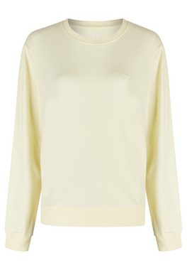 ANGELS Sweatshirt Sweater in unifarbenem Pastell mit Label-Applikationen