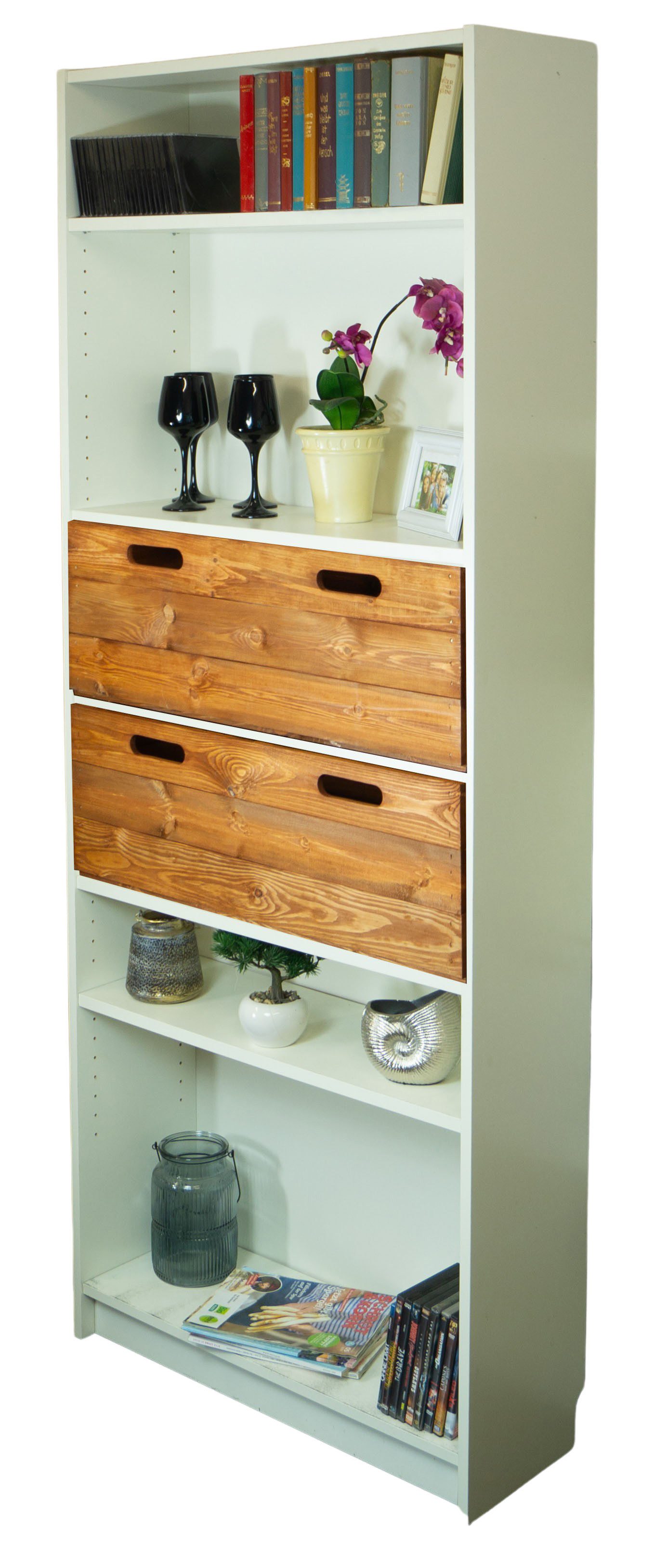 Kistenkolli Altes Land Allzweckkiste Holzkiste ocker Einschubkiste Schublade für Billy 75,5x25,5x25,5cm (Spar-Set, 1er Set)