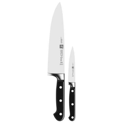 Zwilling Messer-Set Pro (Set, 2-tlg., 1 Spick- und Garniermesser (10 cm), 1 Kochmesser (20 cm), Edelstahl 18/10, aus einem Stück geschmiedet