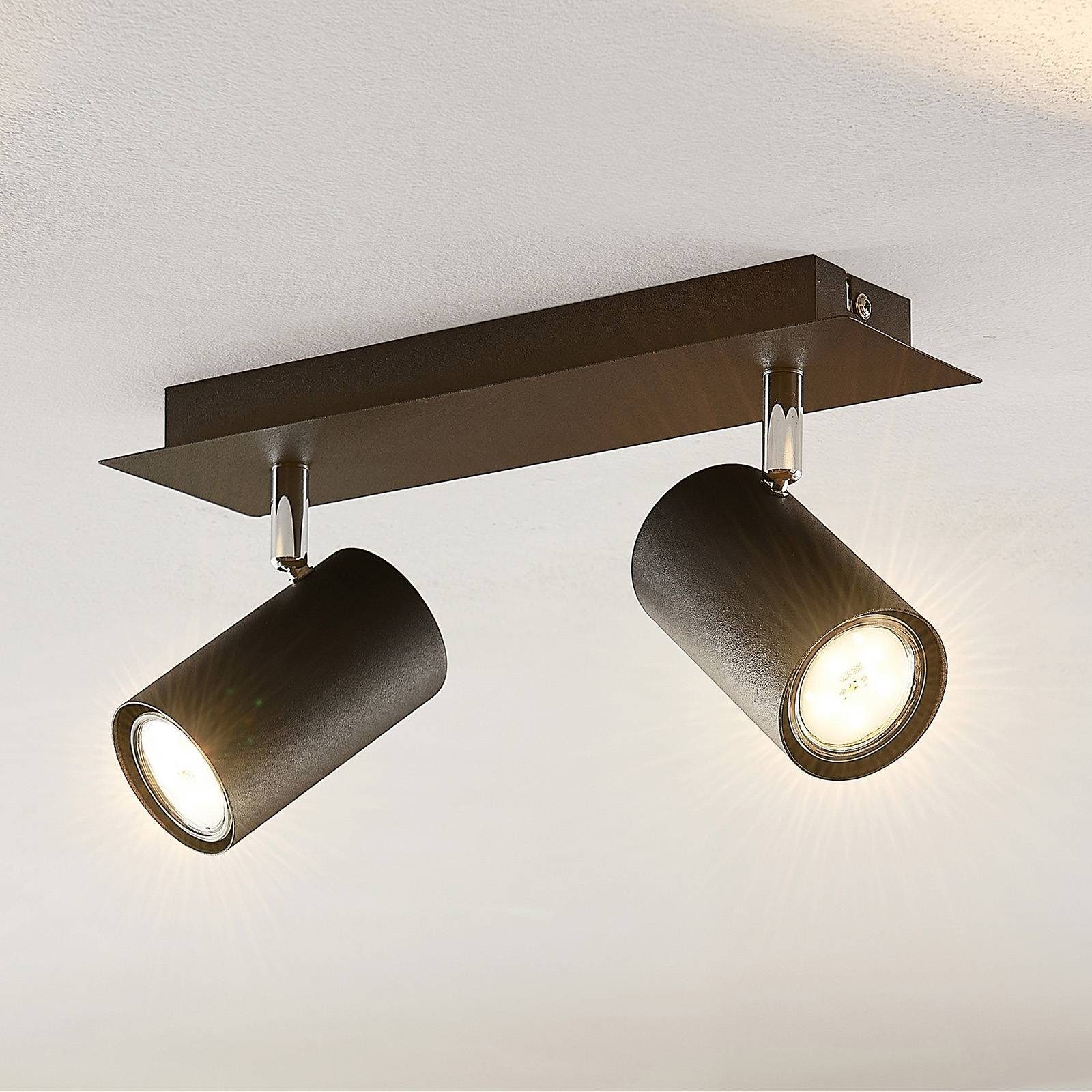 Lindby Deckenstrahler Joffrey, Metall, Schwarz IP20, 2 x 10 W LED