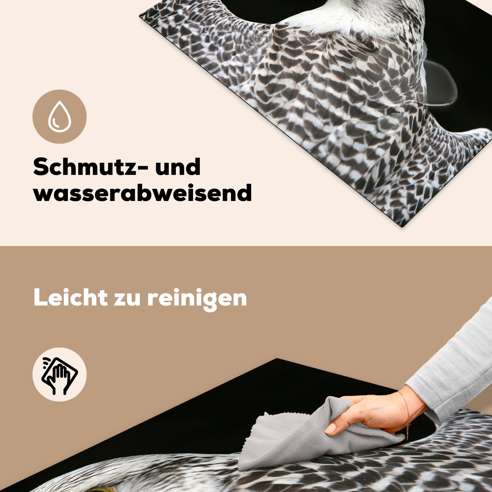 MuchoWow Herdblende-/Abdeckplatte Falke - für Induktionskochfeld - Schutz Jagd, tlg), Vinyl, (1 Ceranfeldabdeckung die 81x52 Raubvogel cm, küche