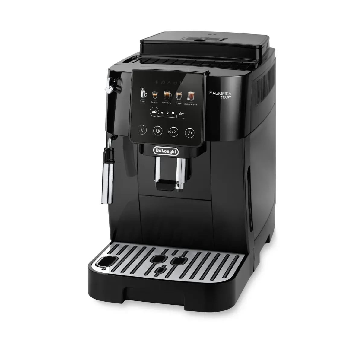De'Longhi Kaffeevollautomat Magnifica Start Pop ECAM220.51.B - 5 Rezepte, Milchschaumdüse, schwarz, Intuitives Touch Bedienfeld, Iced Americano, einstellbares Aroma