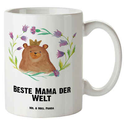 Mr. & Mrs. Panda Tasse »Bär Königin - Weiß - Geschenk, Teddybär, Grosse Kaffeetasse, Jumbo Ta«, XL Tasse Keramik