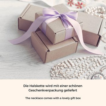 Made by Nami Kette mit Anhänger 925 Sterling Silber filigrane Halskette Silber oder Gold Welt, für Frauen & Mädchen Geschenk-Idee inkl. Geschenkbox