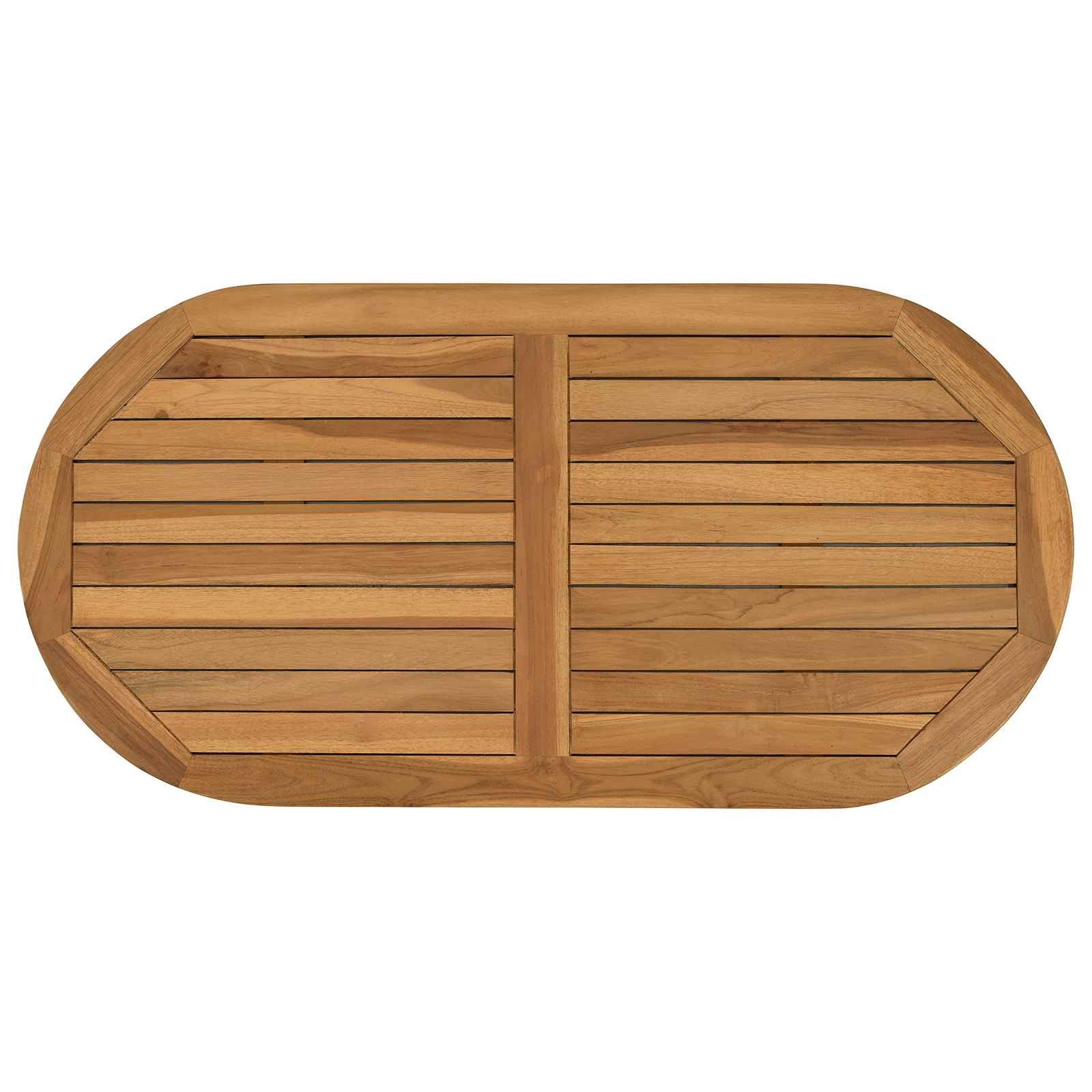 vidaXL Tischplatte Tischplatte Oval Massives holz Natur (1 St)