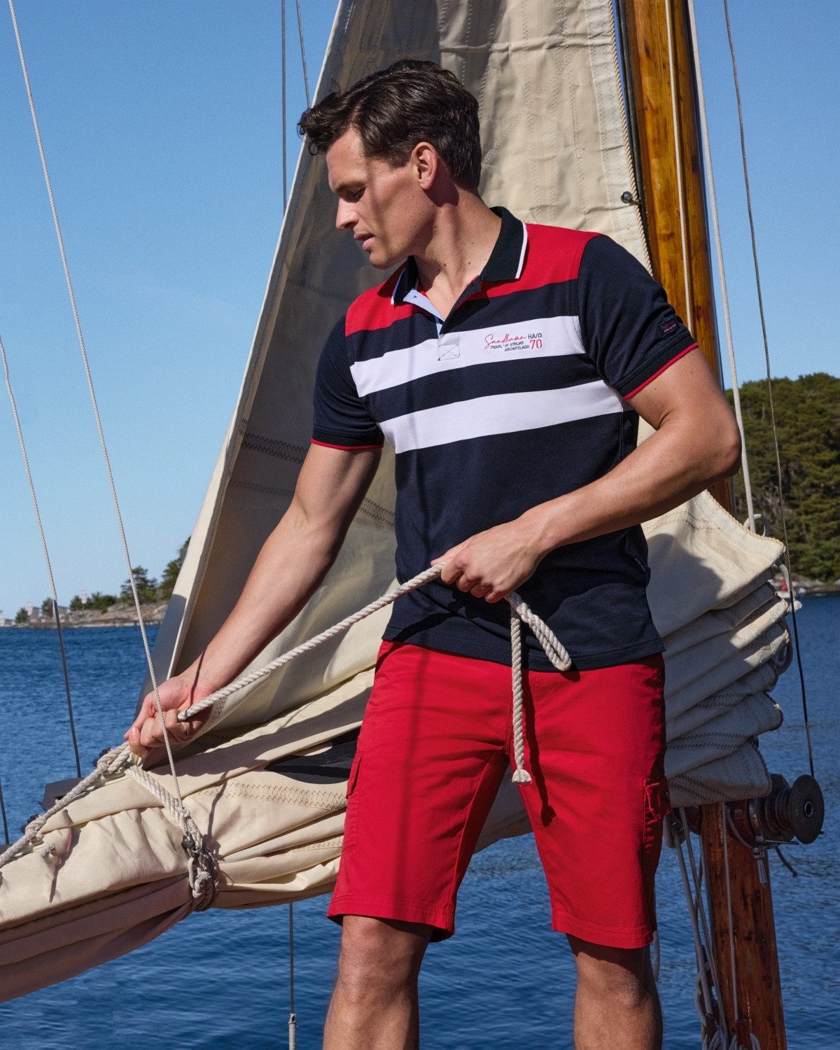 Hajo Bermudas Bermudashort mit Cargotaschen und Elasthan