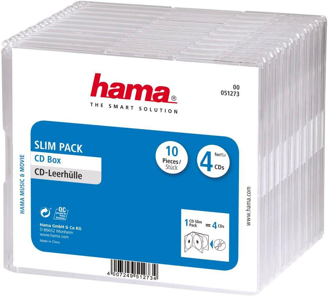 Hama CD-Hülle »CD-Leerhülle Slim Pack 4, 10er-Pack, Transparent,  Schutzhülle, Schutzcase« online kaufen | OTTO