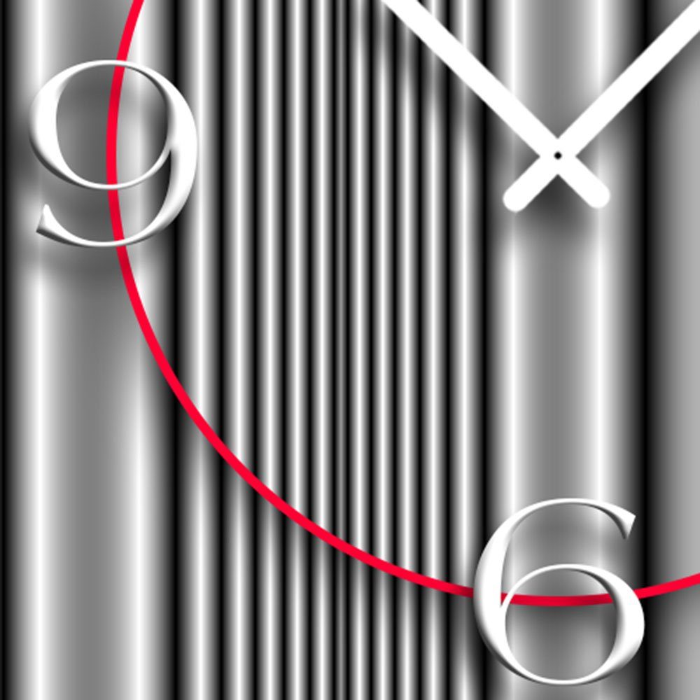 dixtime 4mm Wanduhr grau Wanduhren Muster Alu-Dibond) Streifen (Einzigartige Design aus Wanduhr Designer 3D-Optik modernes leise