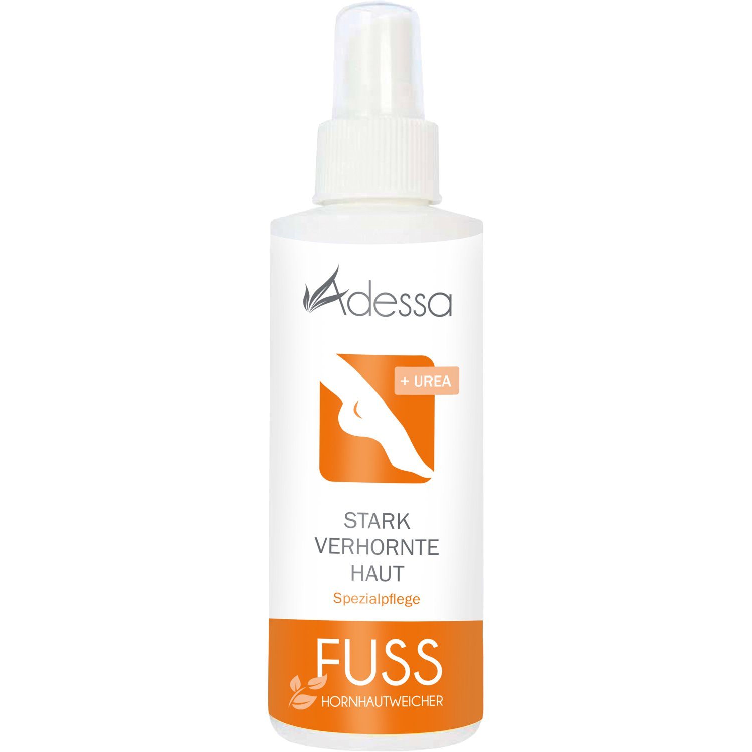 Adessa Hornhautbalsam Adessa Hornhautweicher-Spray für stark verhornte Haut, 200 ml, Hornhautentfernung, Hilfe bei rissigen Fersen