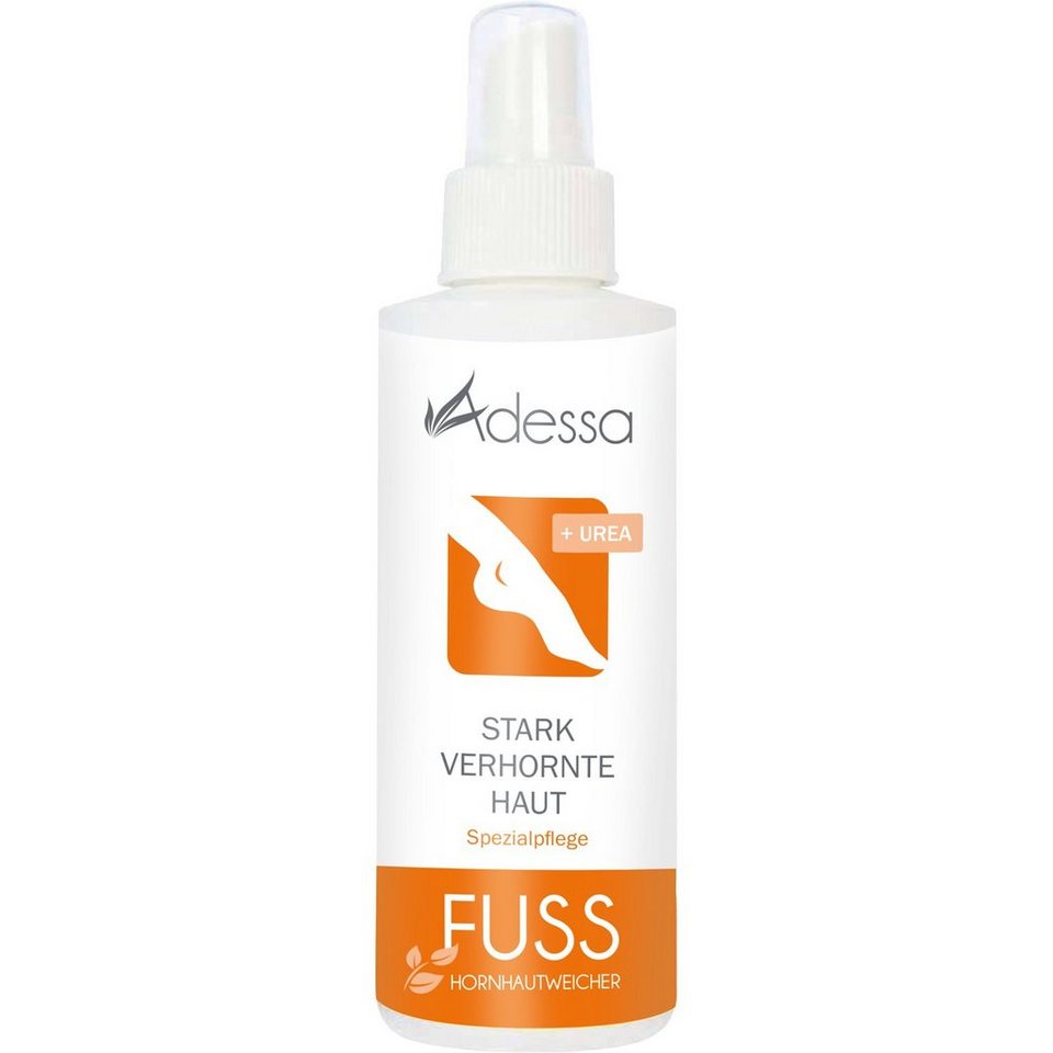 Adessa Hornhautbalsam Adessa Hornhautweicher-Spray für stark verhornte  Haut, 200 ml, Hornhautentfernung, Hilfe bei rissigen Fersen