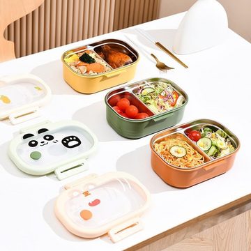 Lollanda Lunchbox Edelstahl Brotdose Kinder mit Fächern, Lunchbox mit Trennwand, BPA freie Bento Box