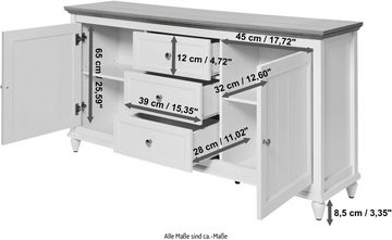 Jahnke Sideboard COTTAGE SB 150 (1 St), Sideboard, Landhausstil, 2 Türen und 3 Schubladen, Breite ca. 150 cm