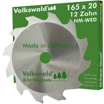 Volkswald Kreissägeblatt Vokswald ® HM-Sägeblatt W 165 x 20 mm Extra-Dünn Z= 12 Kreissägeblatt, Echt Originale Volkswald® Made in Germany