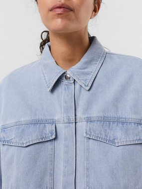 Vero Moda Blusenshirt Oversized Denim Bluse Jeans Hemd VMPALOMA 4857 in Blau