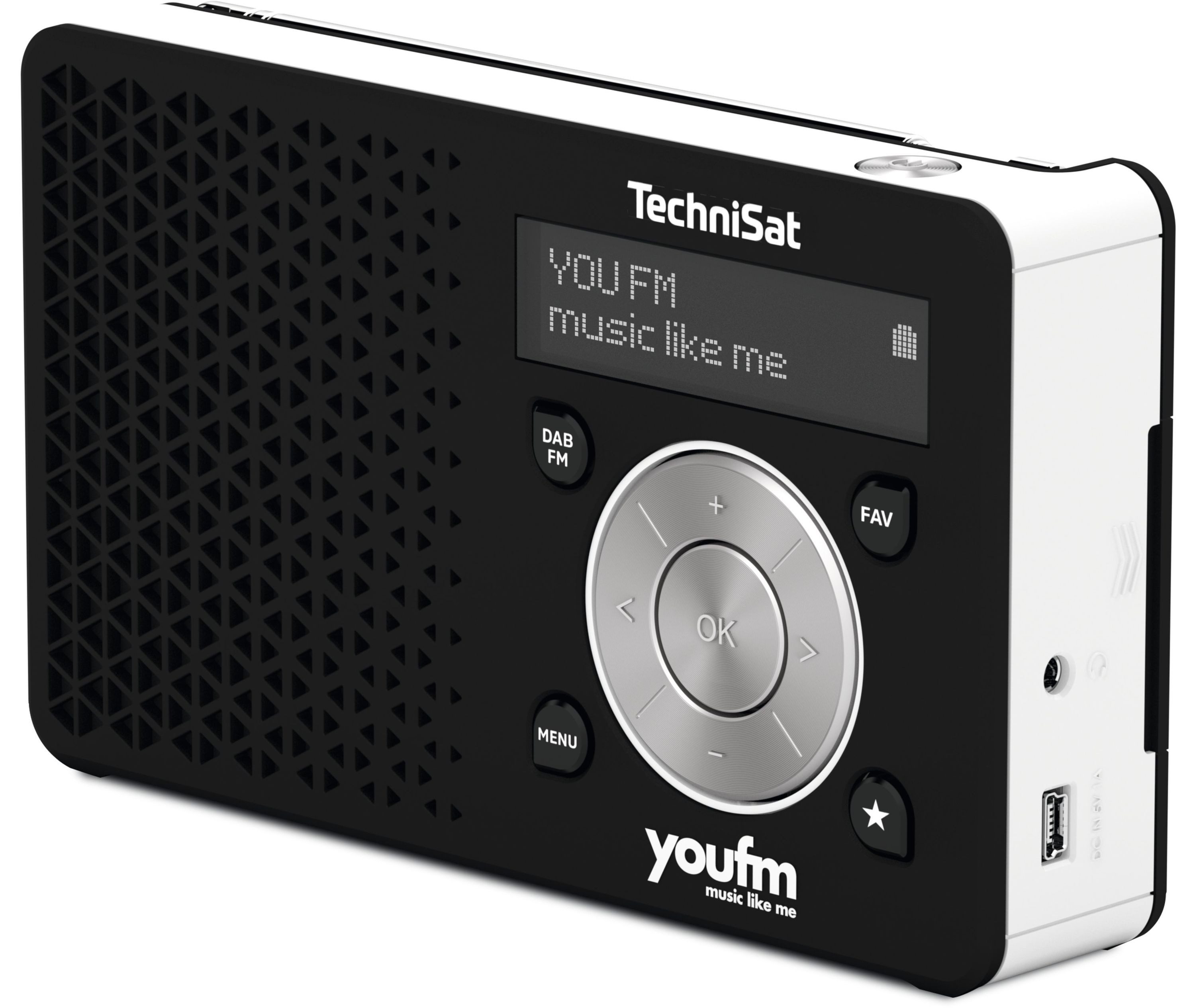TechniSat DIGITRADIO 1 youfm Edition Digitalradio (DAB) (Digitalradio (DAB), FM-Tuner mit RDS, 1 W, youfm-Direktwahltaste, bis zu 10 Stunden Akkulaufzeit, OLED-Display)