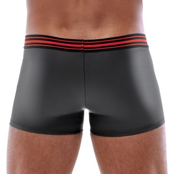 Svenjoyment Boxershorts Boxershorts mit rotem Reißverschluss - schwarz