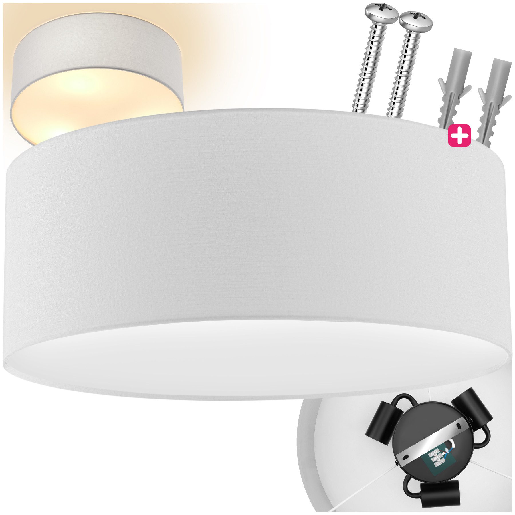 tectake Deckenleuchten Deckenleuchte, Elegante, runde Deckenleuchte günstig online kaufen