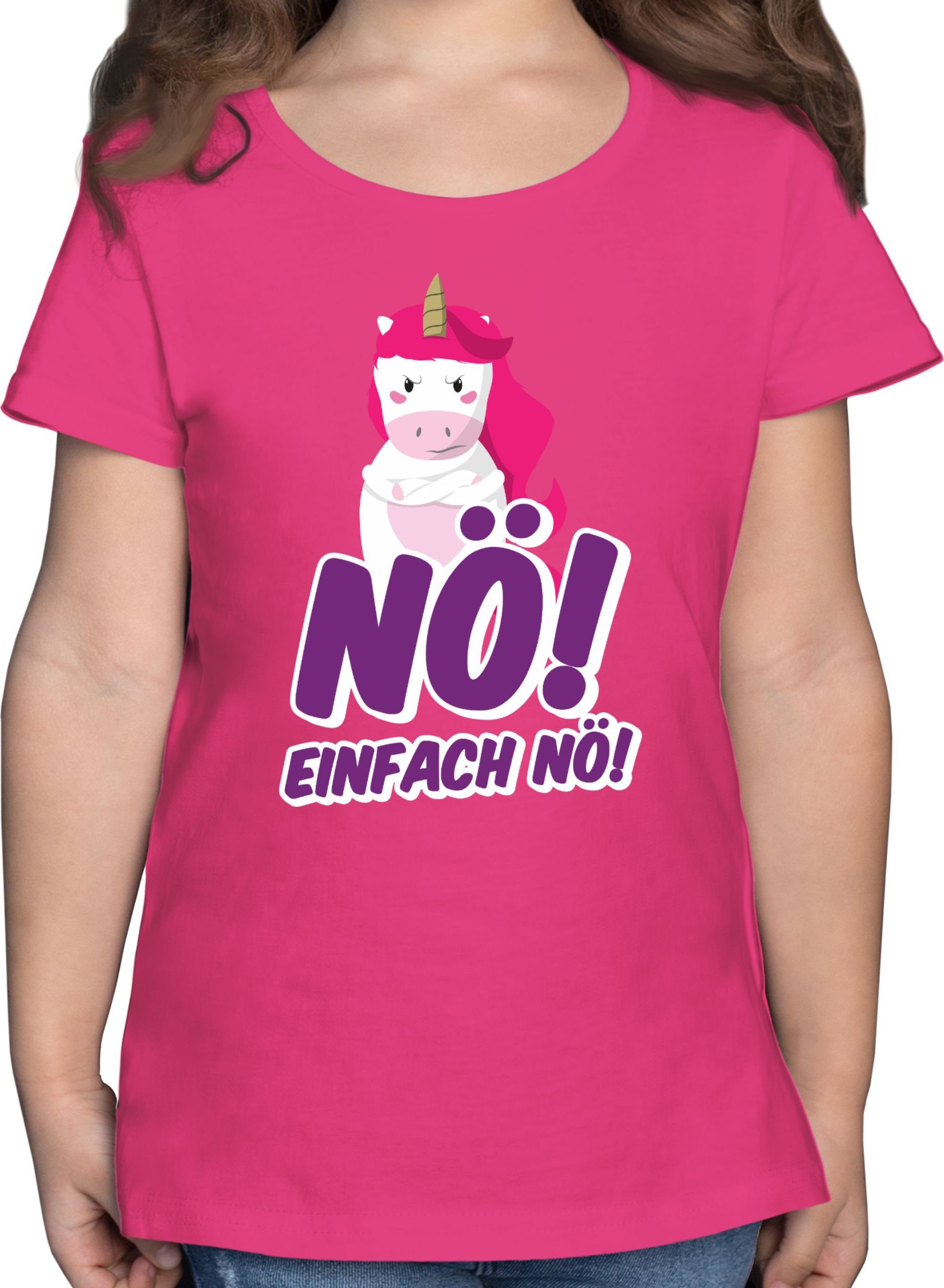Fuchsia Einhorn nö Sprüche T-Shirt Statement 1 Kinder einfach Nö Shirtracer
