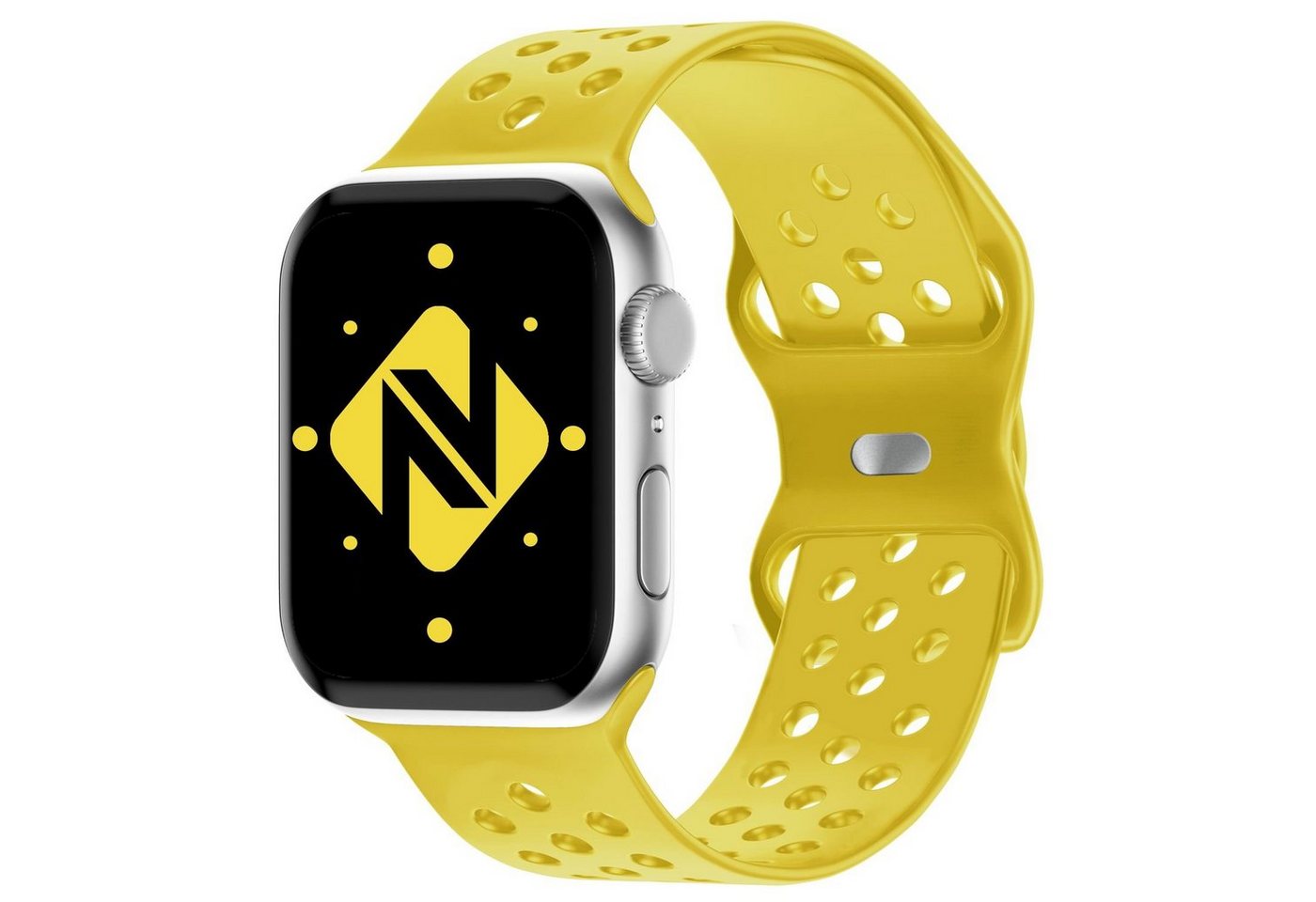Nalia Smartwatch-Armband Apple Watch 49mm/46/45/44/42(Serie 1-3), Gelochtes Silikon Ersatzband / für Sport Fitness Uhr / Atmungsaktiv