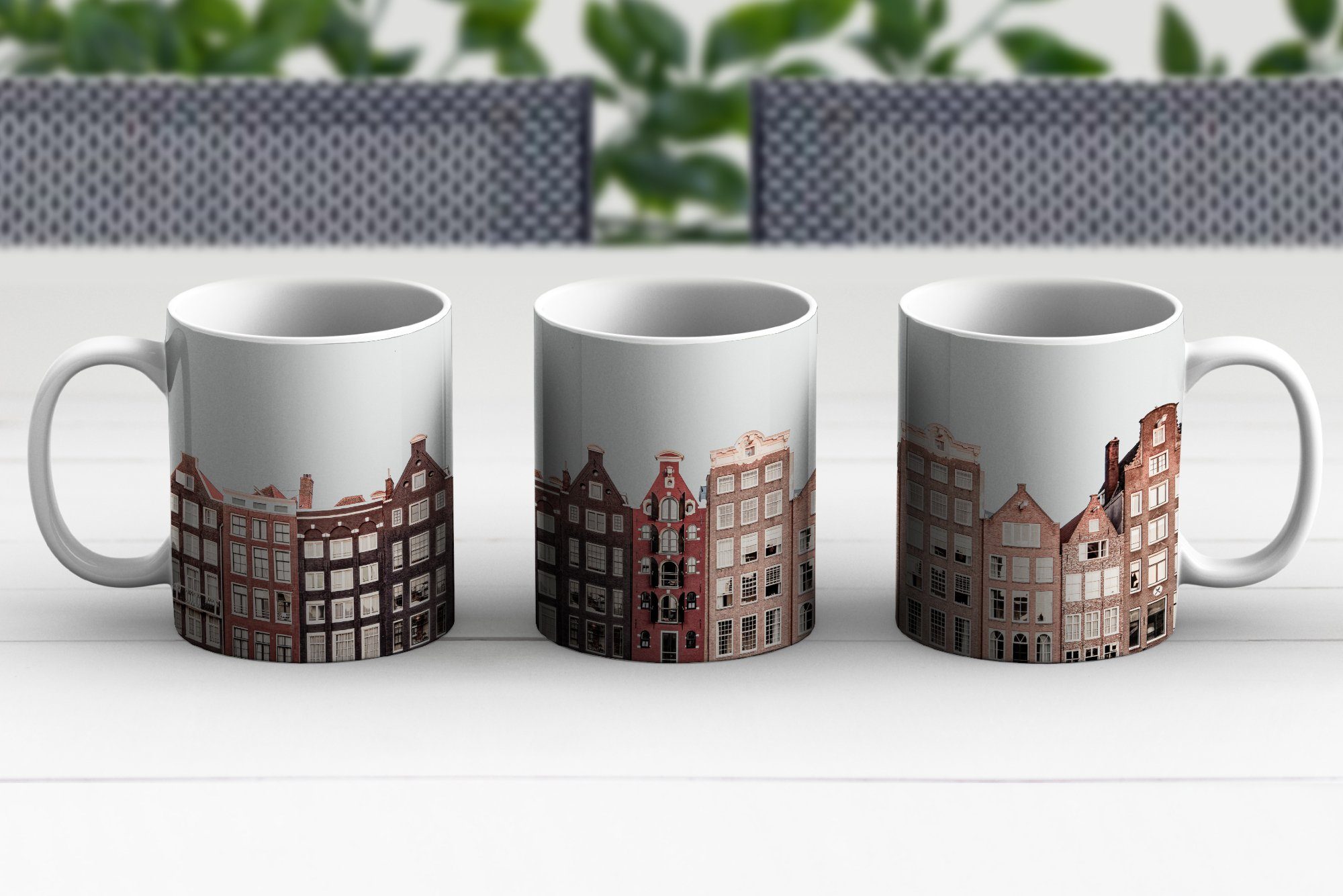 - Becher, Häuser Kaffeetassen, Amsterdam Straße, - MuchoWow Teetasse, Teetasse, Architektur Keramik, Geschenk - Tasse