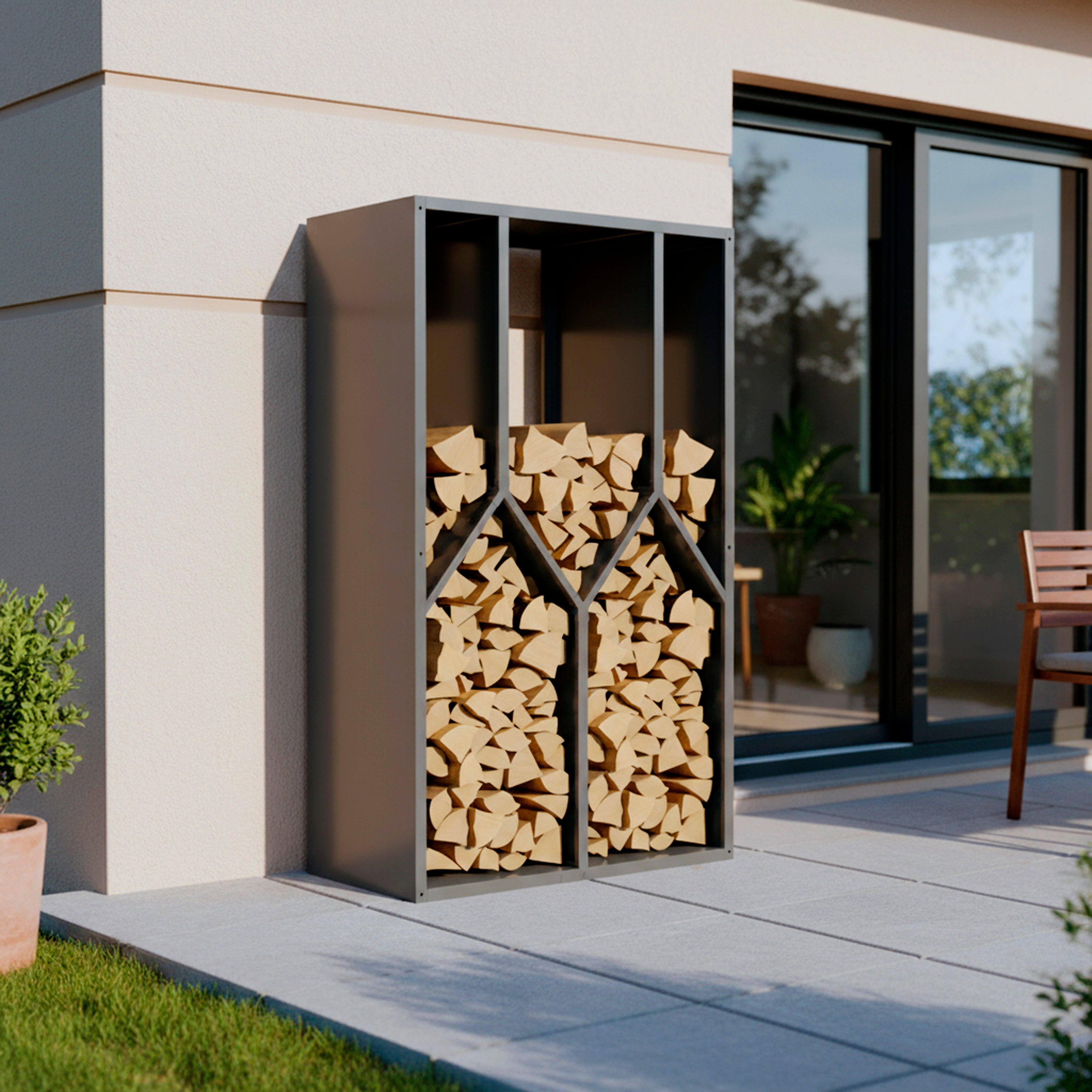 WESTMANN Kaminholzregal Castra B, BxTxH:95x50x160 cm
