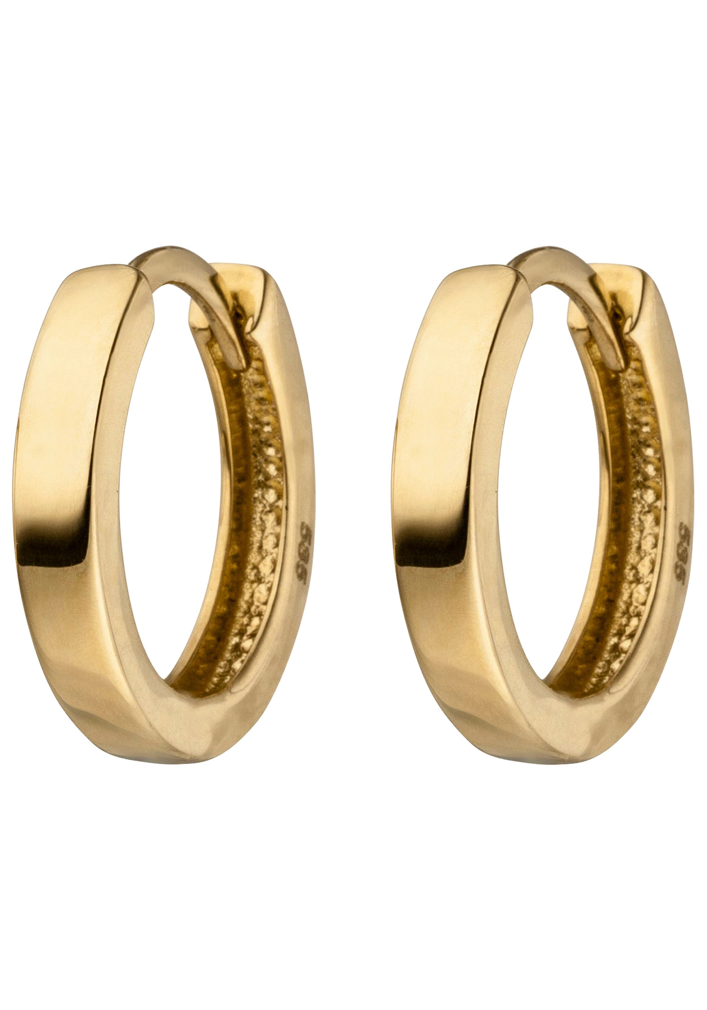 JOBO Paar Creolen, 585 Gold 12,5 mm