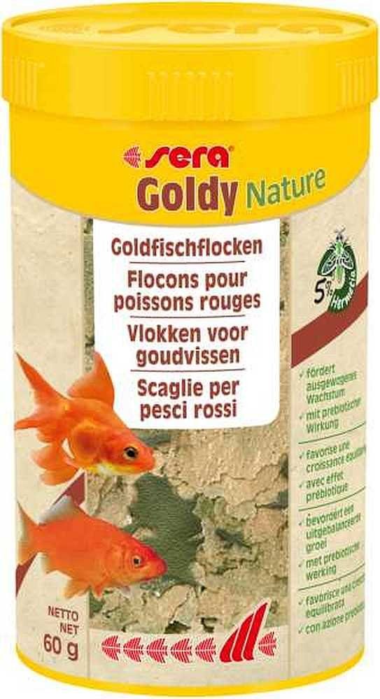 Sera Aquariendeko Goldfischfutter, Teichfutter, Flockenfutter, sera goldy nature, 250 ml