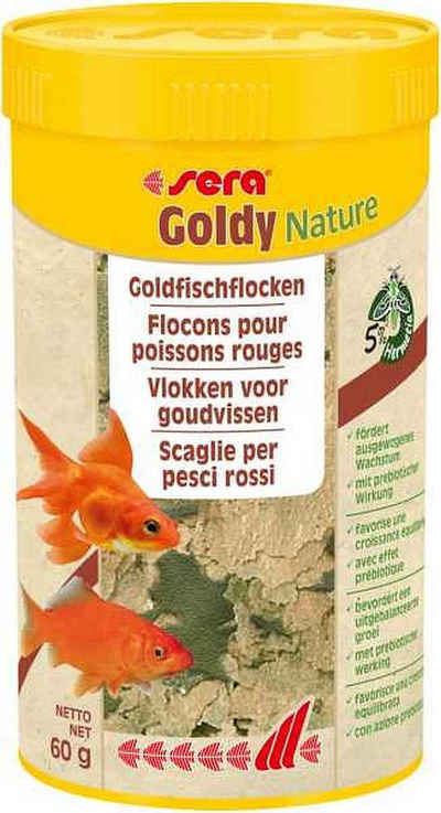 Sera Aquariendeko Goldfischfutter, Teichfutter, Flockenfutter, sera goldy nature, 250 ml