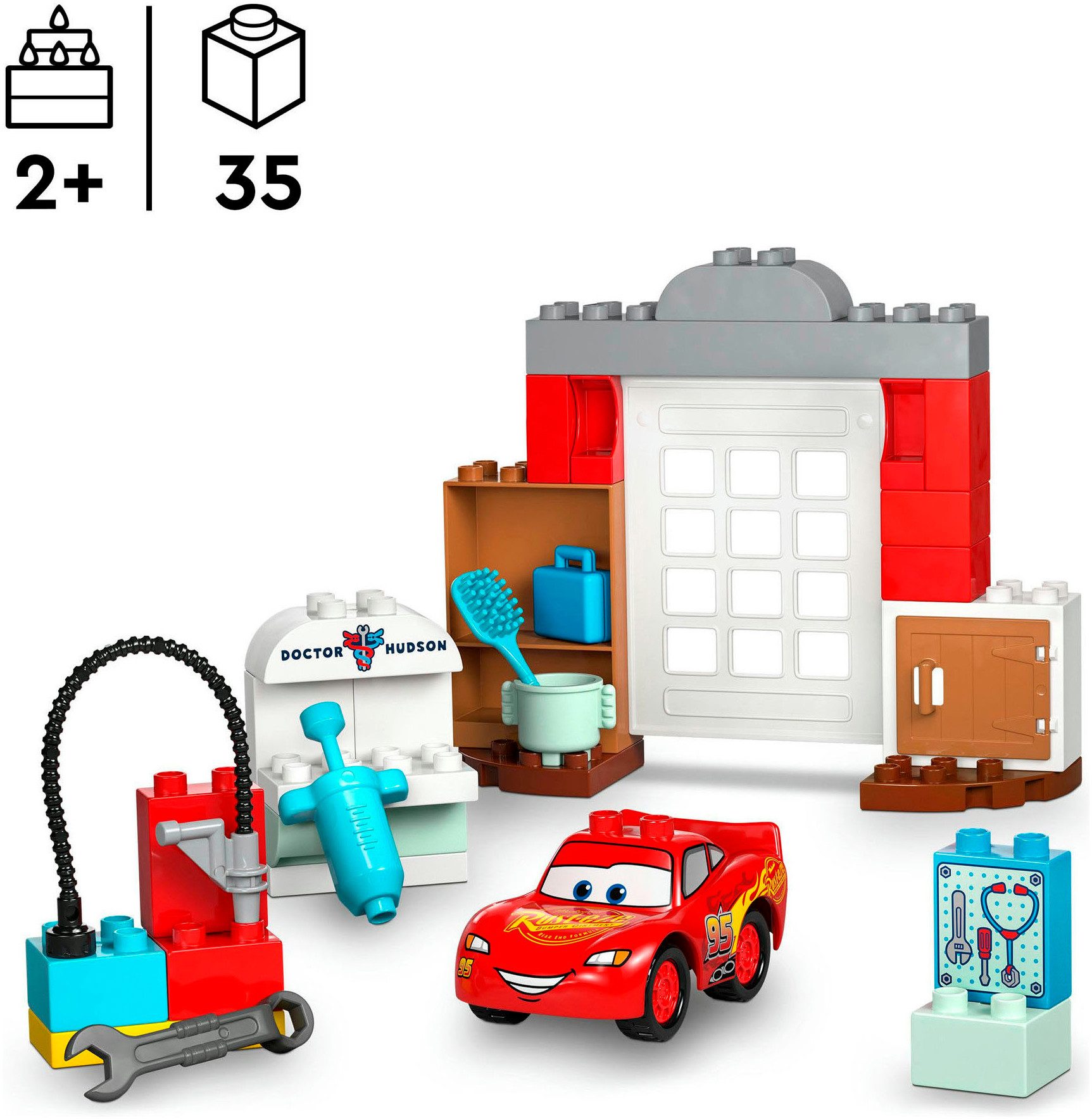 LEGO® McQueens Besuch in Docs Werkstatt (10456), LEGO DUPLO Disney™ Konstruktionsspielsteine, (35 St), Made in Europe