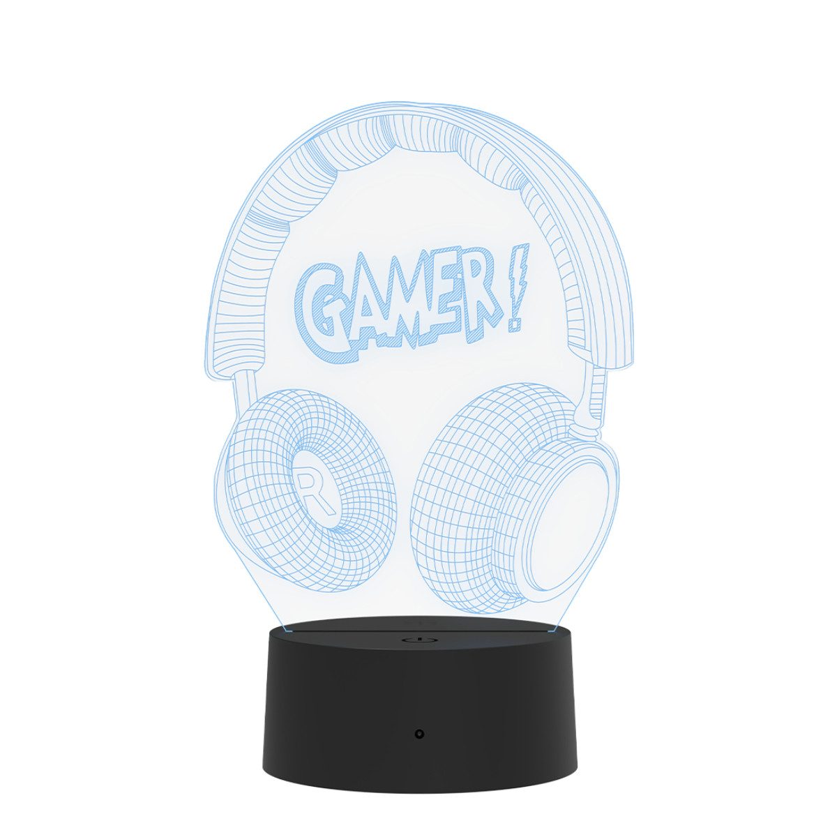 Qware Gaming LED Dekolicht 3D LED Lampe – RGB Tischlampe mit Farbwechsel und Fernbedienung