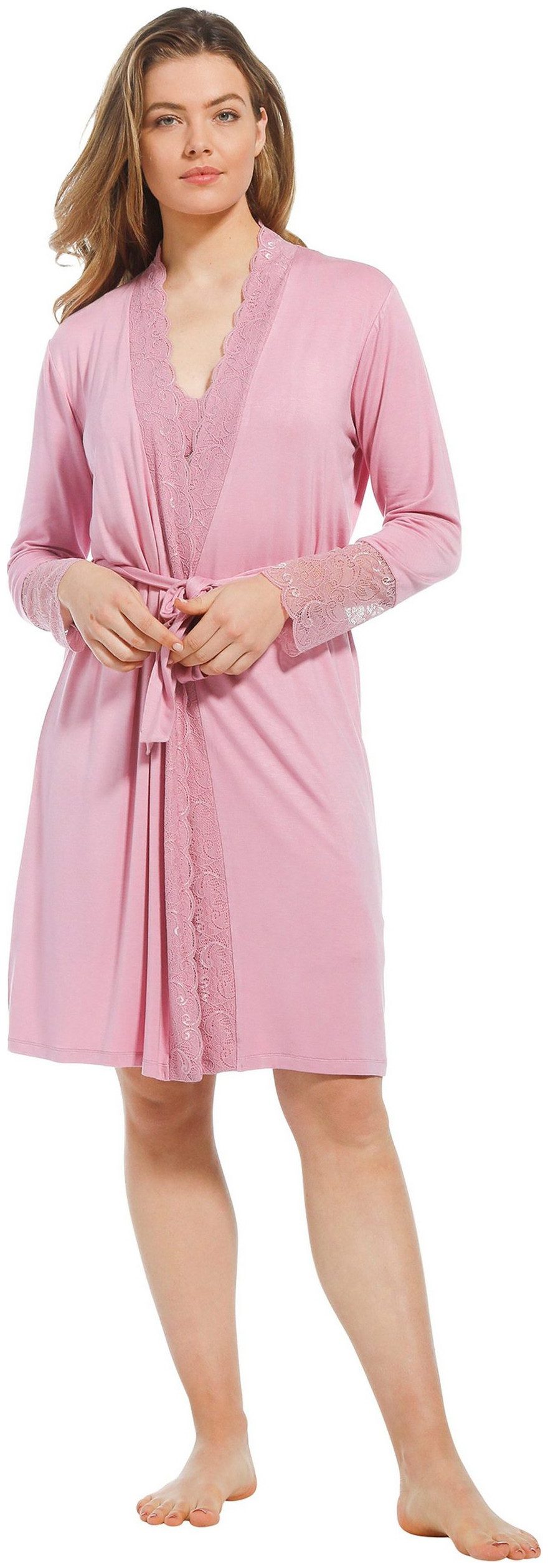 Pastunette Kimono Damen Morgenmantel mit Spitze, kurz, Viskosemischung, Kim günstig online kaufen