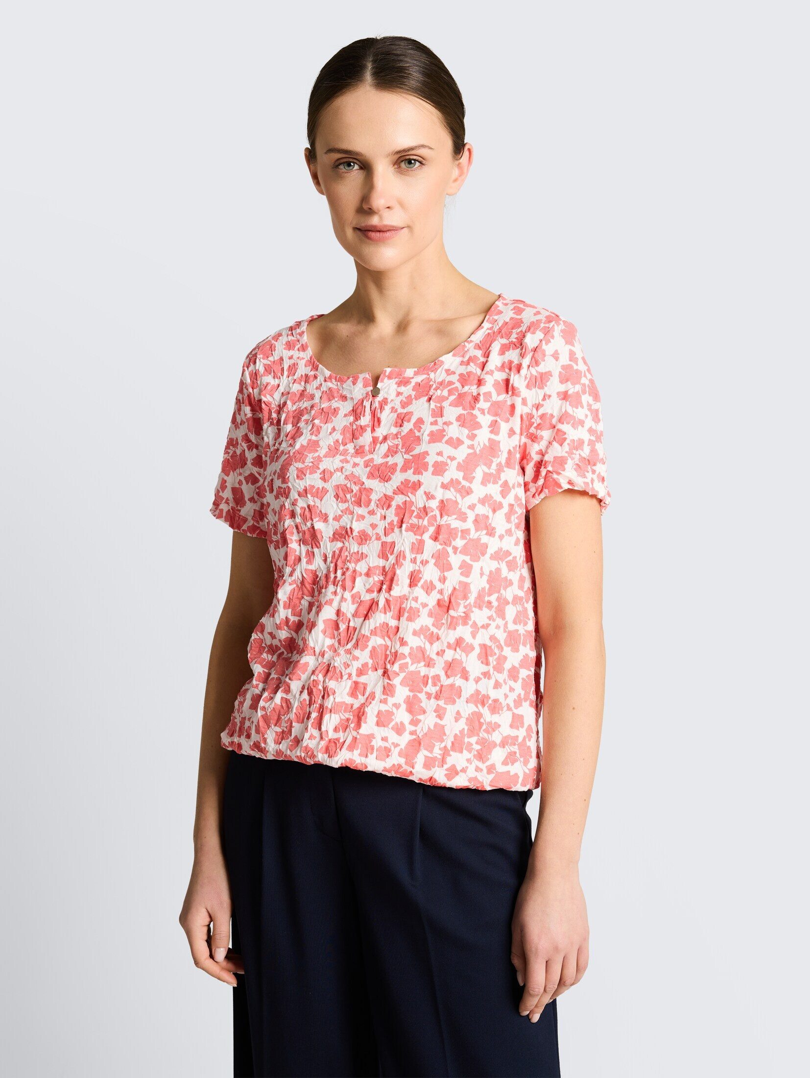 TOM TAILOR T-Shirt T-Shirt Crinkle T-Shirt mit Muster günstig online kaufen