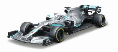 Bburago Spielzeug-Auto Mercedes Modellauto AMG Petronas F1 W10 EQ Power+ Hamilton (Maßstab 1:43), Originalgetreue Innenausstattung