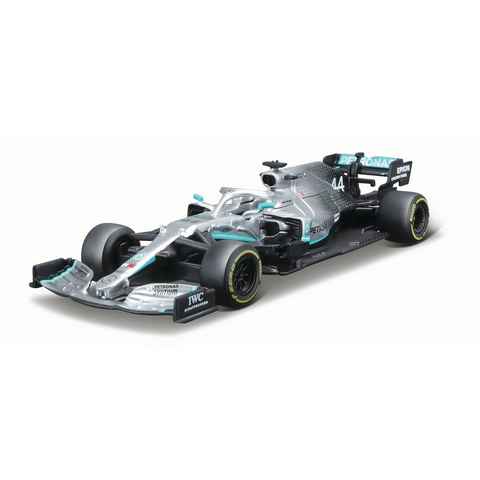 Bburago Modellauto Mercedes AMG Petronas F1 W10 EQ Power+ Hamilton, Maßstab 1:43, Originalgetreue Innenausstattung