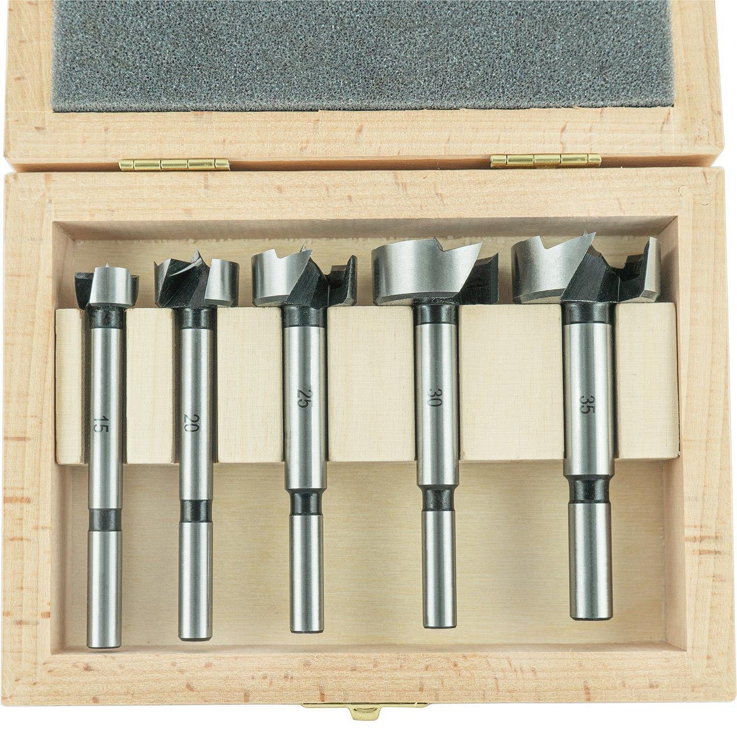 European 35 - Holzbohrer mm ENT Tools Ø 40305 15 Norm in Forstnerbohrer-Set Werkzeugstahl 5-tlg. - Premium,