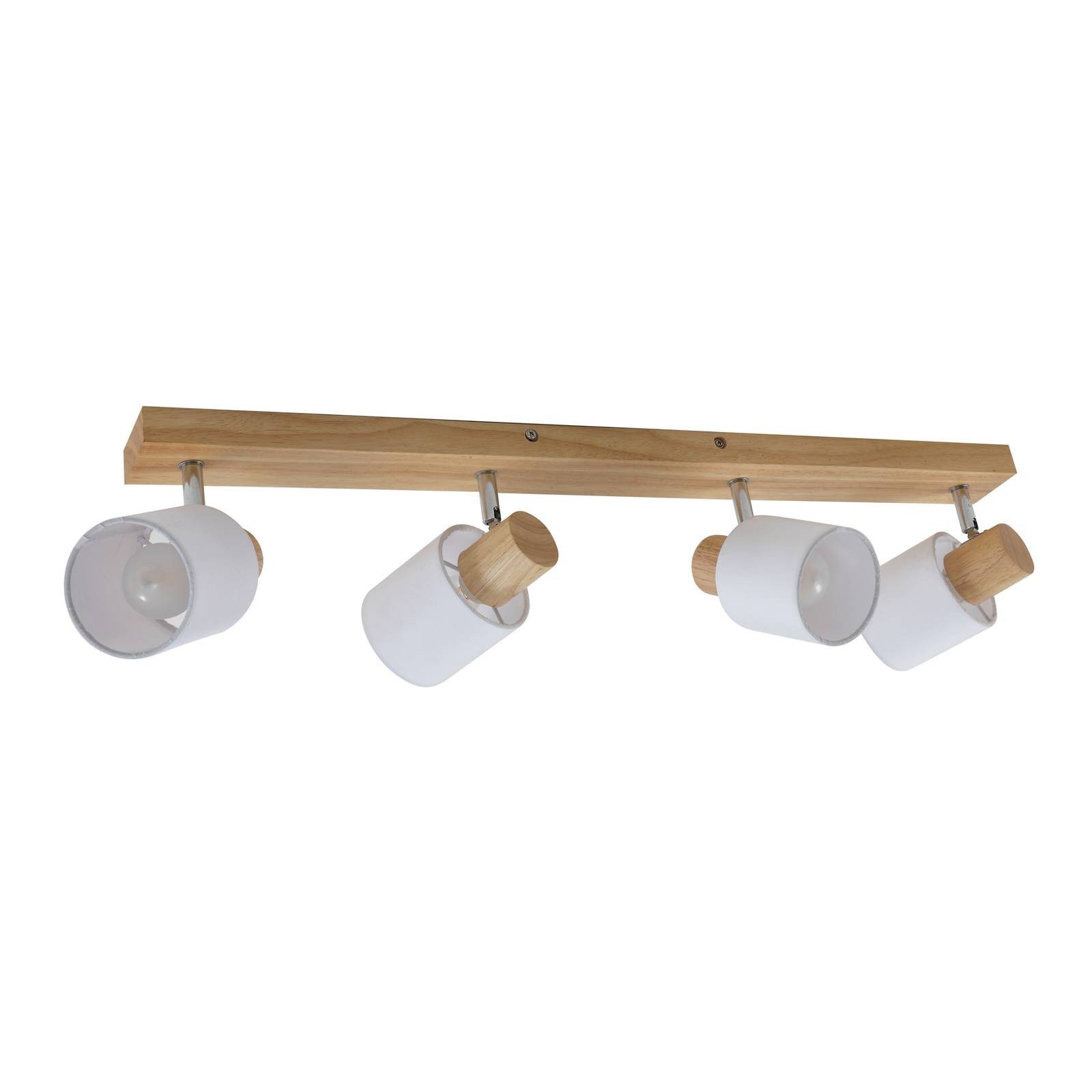 Lindby Deckenstrahler Wanessa, Holz IP20, 4 x 10 W LED