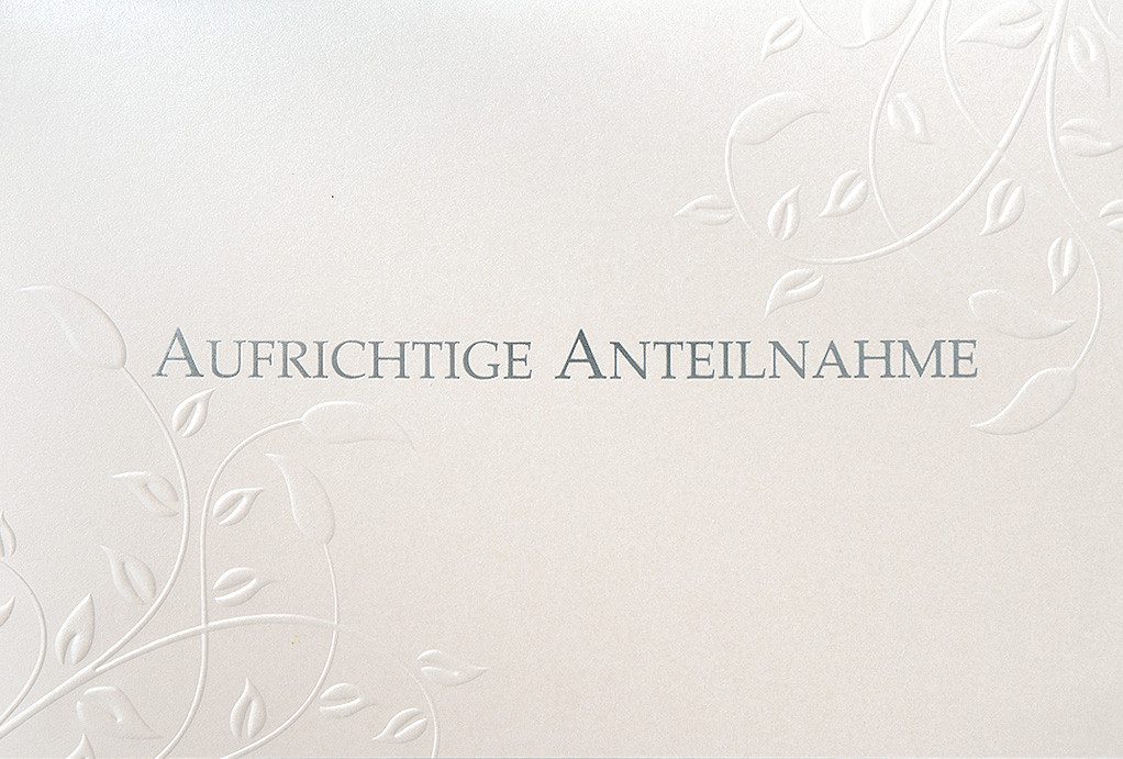 BSB Grußkarten Trauer – Beileid - Kondolenzkarte im Format 11,5 x 17 cm mit