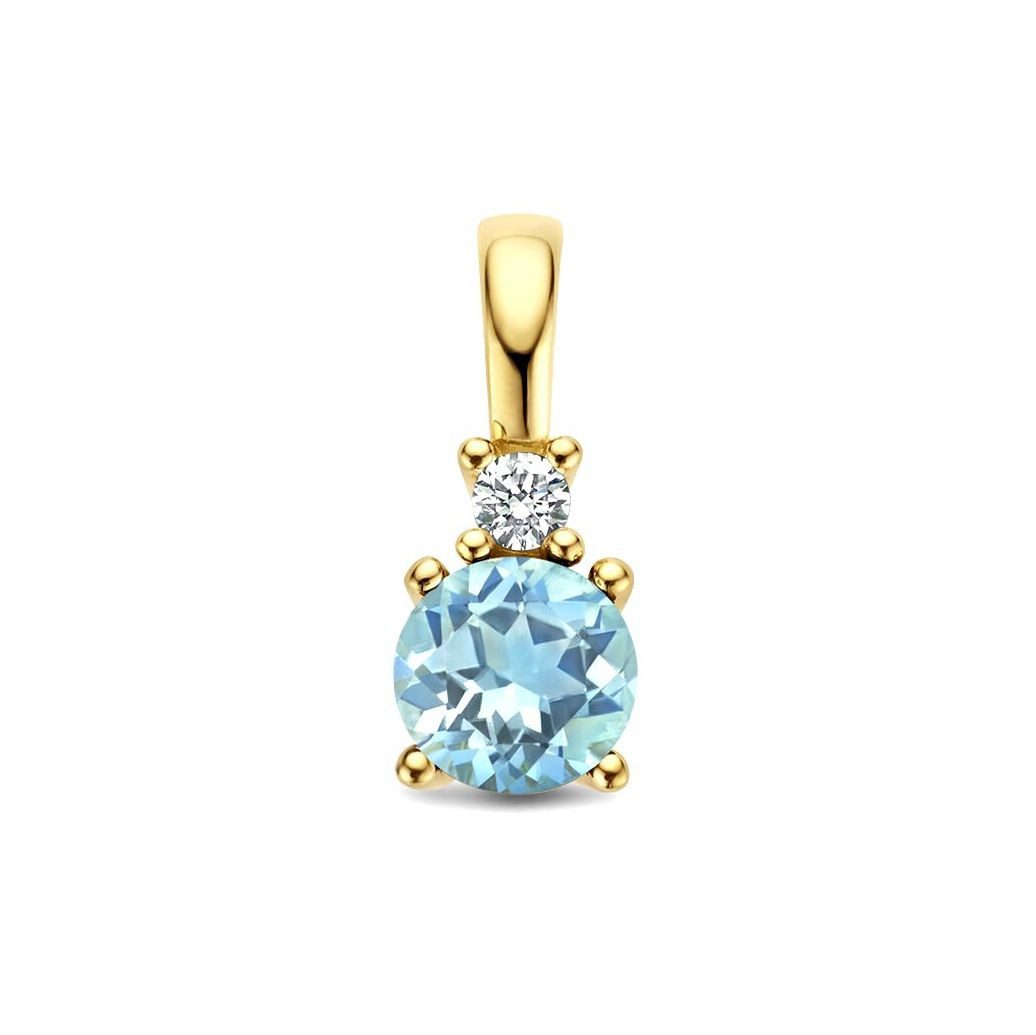 NICEANDnoble Kettenanhänger 585er Gelbgold Kettenanhänger Blautopas und Dia günstig online kaufen