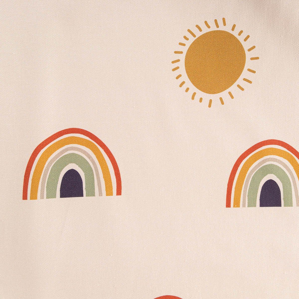 SCHÖNER LEBEN. Stoff Baumwollstoff Dekostoff Digital Regenbogen und Sonnen 1,40m breit, Digitaldruck