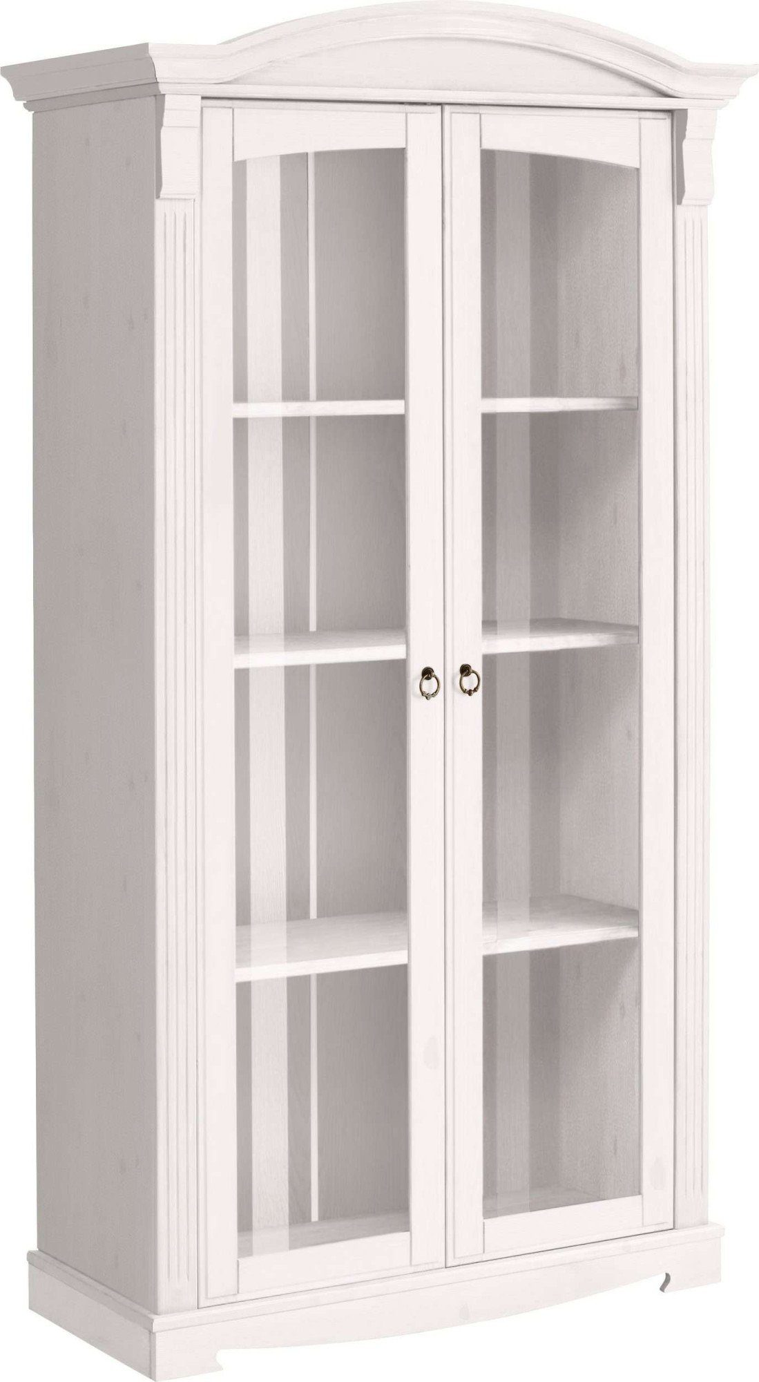OTTO home Vitrine Anna (Gesamtmaße (B/T/H): ca. 97/46/188 cm) mit Glastüren, Höhe 188 cm, Massivholz, mit Zierfräsungen, FSC®
