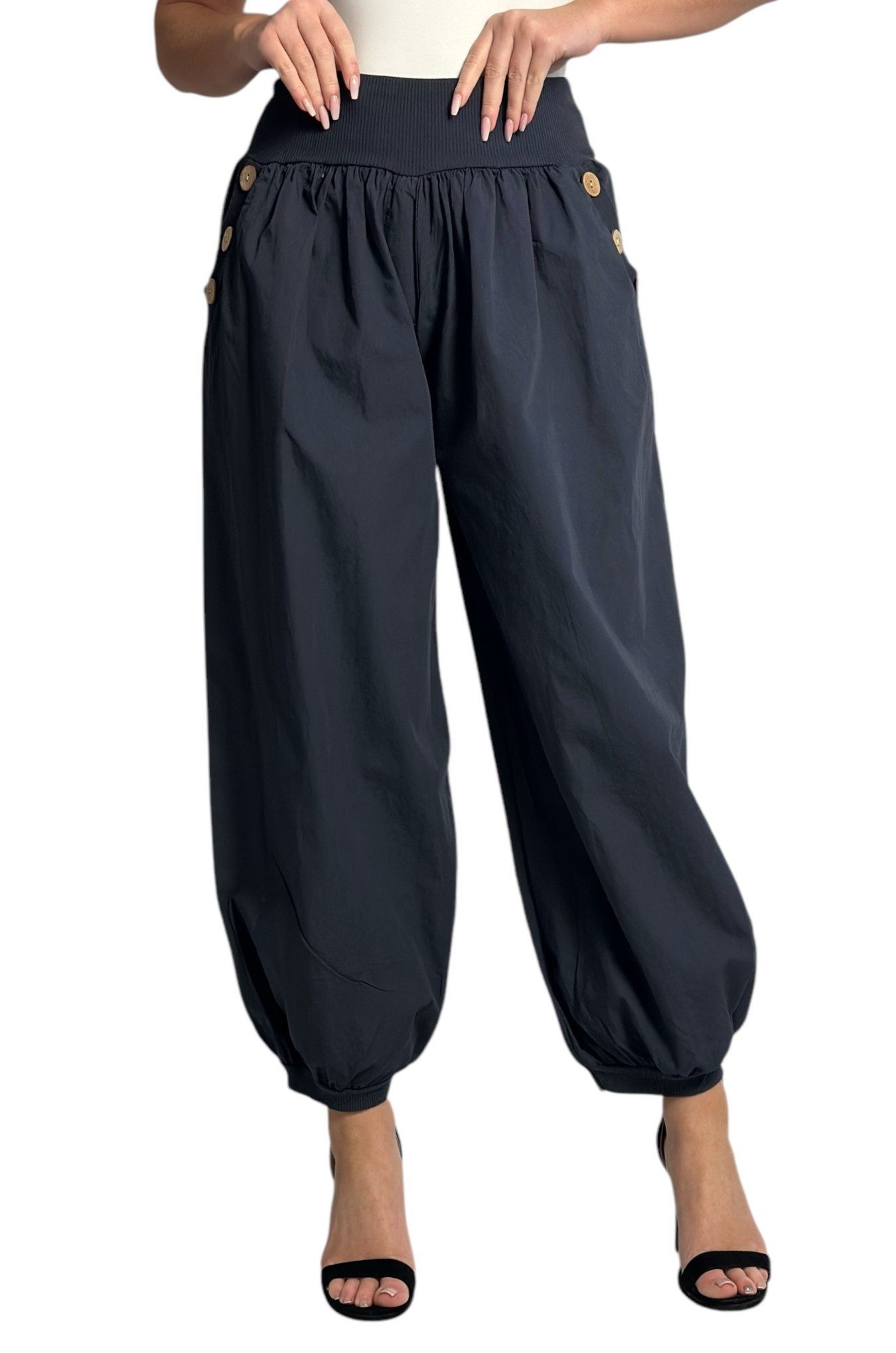 Mississhop Haremshose Damen Baumwolle Aladinhose Unifarbe Hose Sommerhose M.297 – Bild 4 von 5