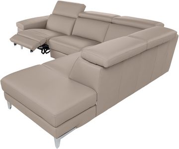 CALIA ITALIA Ecksofa Nove, L-Form, 3 Teile, mit elektrischer Relaxfunktion, in Leder