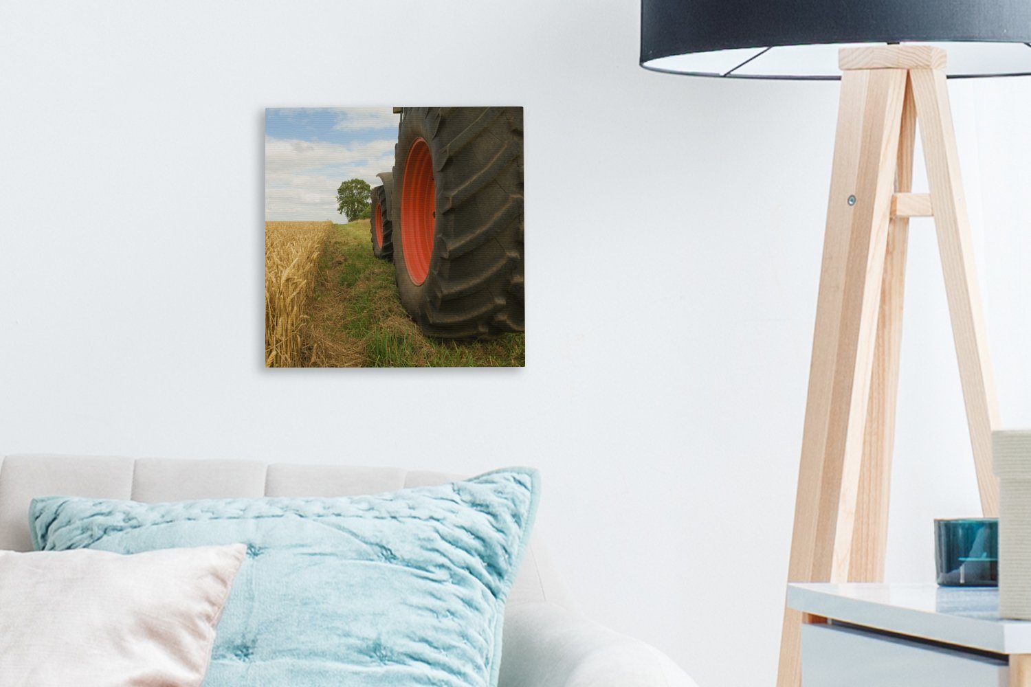 - Bilder St), Schlafzimmer OneMillionCanvasses® (1 - Wohnzimmer Räder Leinwand Traktor für Leinwandbild Weizen,