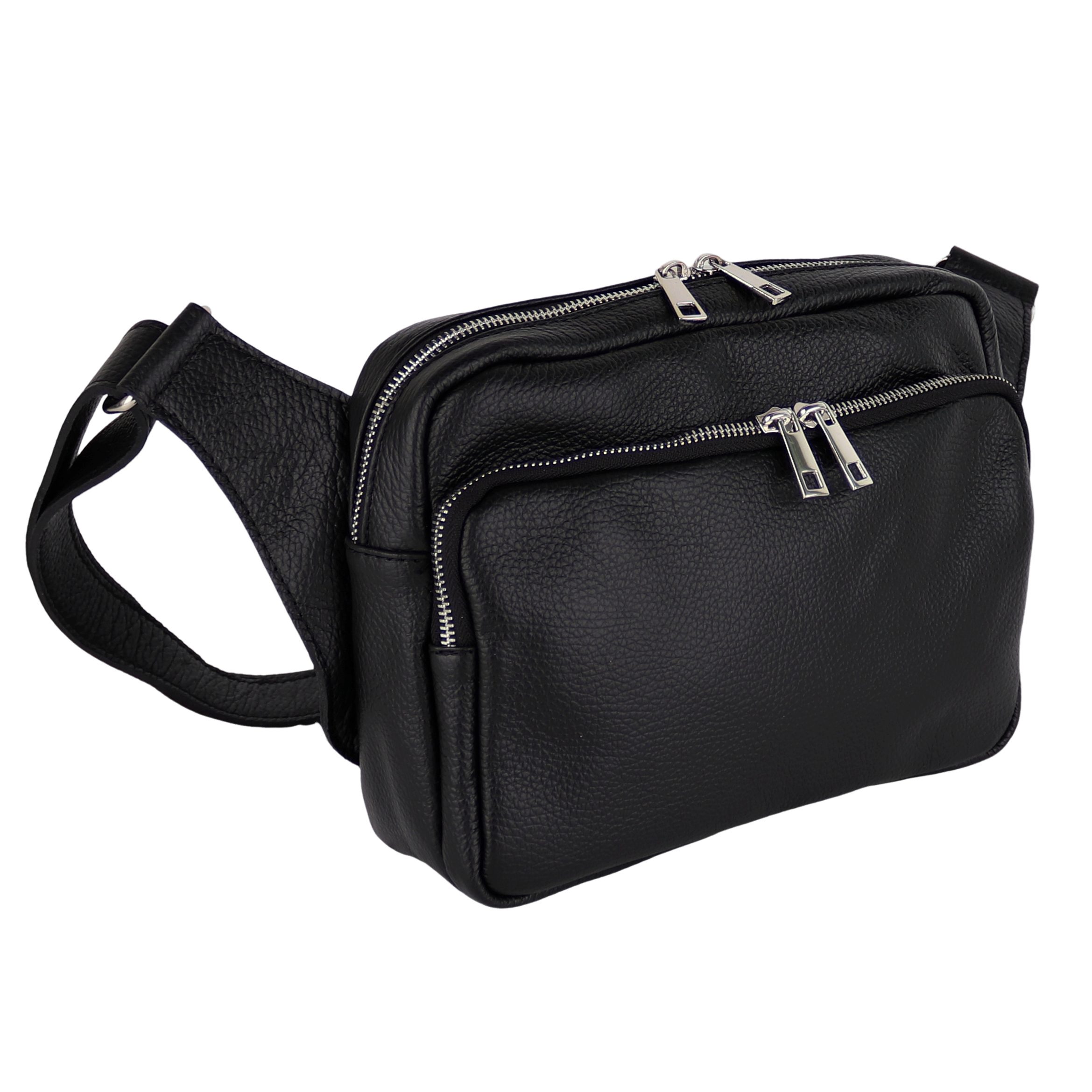 Bauchtasche Damen, Echtleder, Leder, Made in Italy, Umhängetasche, Brusttasche